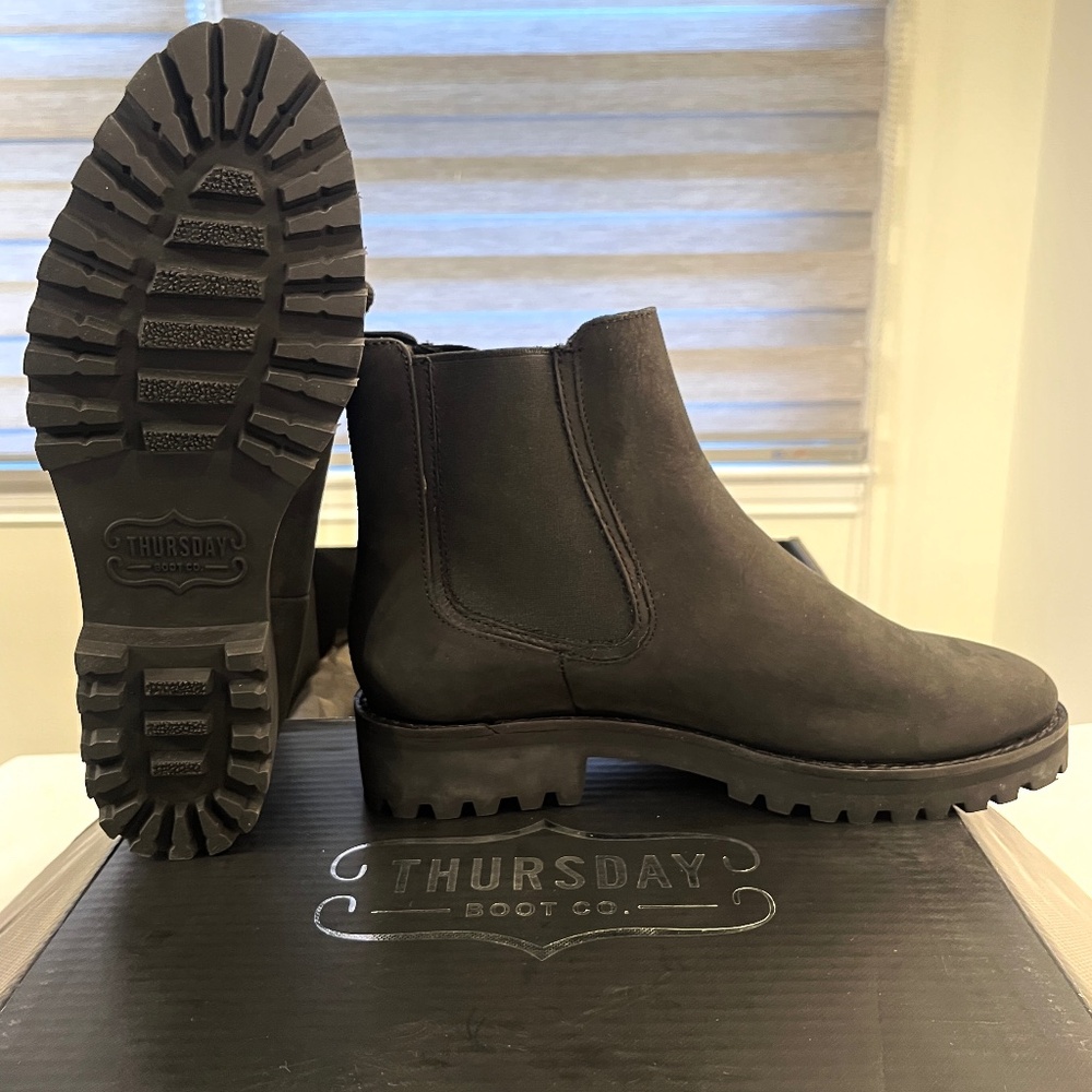 Never Worn Thursday Boot Company Black Chelsea Lug Sole Ankle Boots; women’s 9